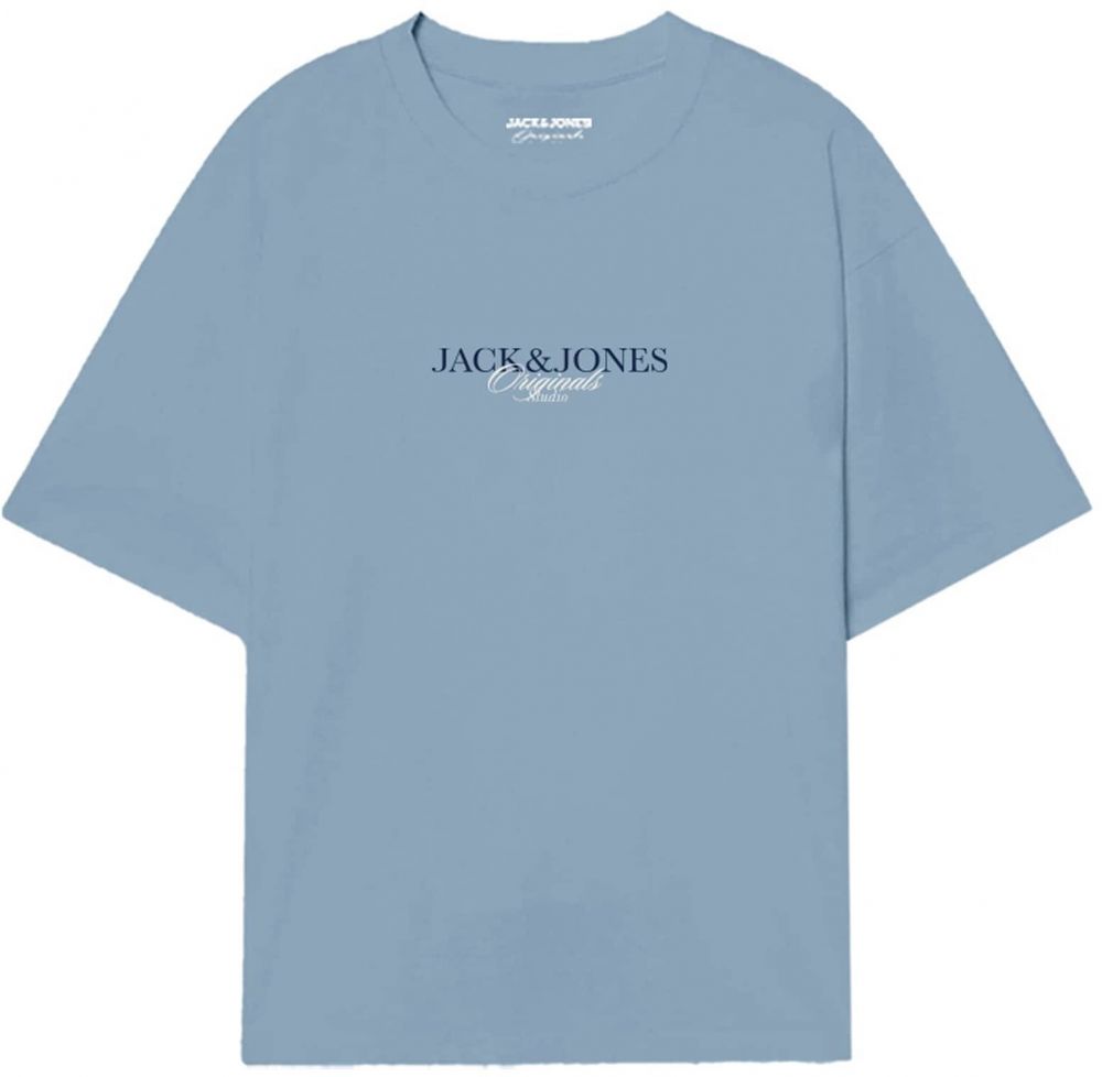 JACK & JONES Tričko 'JORBILLYBURG'  svetlomodrá / tmavomodrá / biela