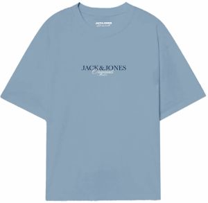 JACK & JONES Tričko 'JORBILLYBURG'  svetlomodrá / tmavomodrá / biela