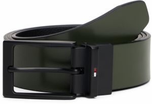 TOMMY HILFIGER Opasky 'LAYTON REV'  tmavozelená / čierna