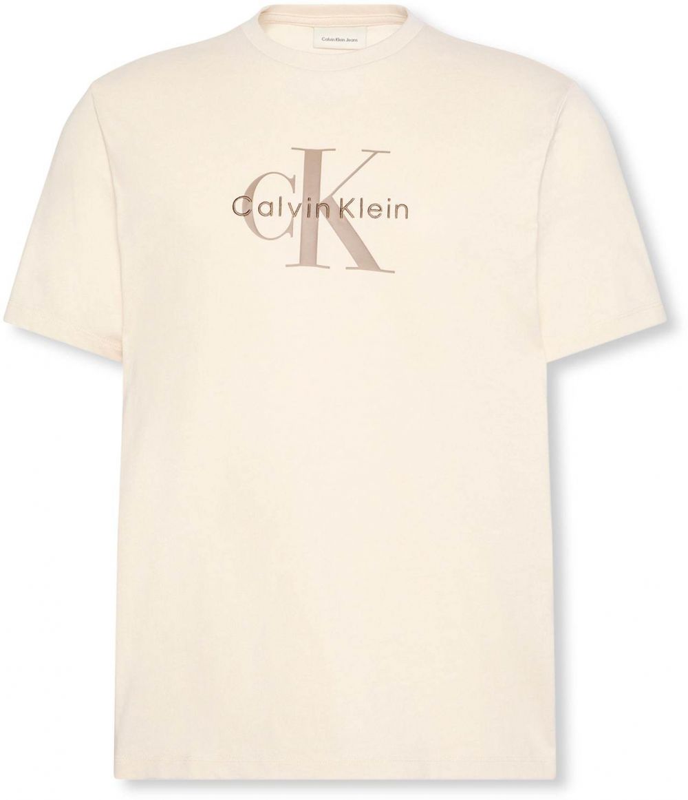 Calvin Klein Jeans Tričko 'Hero'  krémová / hnedá / mokka