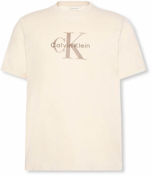 Calvin Klein Jeans Tričko 'Hero'  krémová / hnedá / mokka