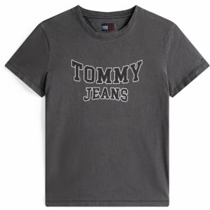 Tommy Jeans Tričko  čierna / čierna melírovaná / biela