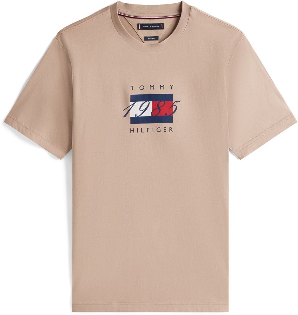 TOMMY HILFIGER Tričko  béžová / námornícka modrá / červená / biela