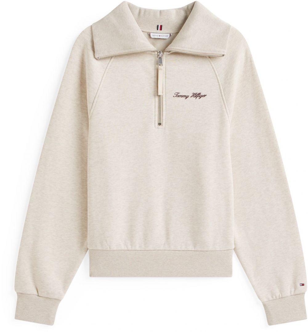 TOMMY HILFIGER Mikina 'CLASSIC'  béžová / tmavočervená