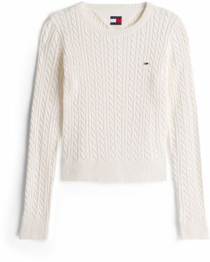 Tommy Jeans Sveter 'ESSENTIAL'  biela