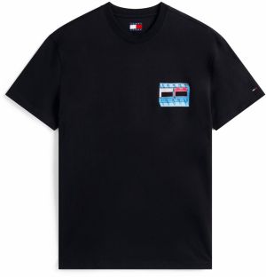 Tommy Jeans Tričko  tyrkysová / svetložltá / čierna / biela