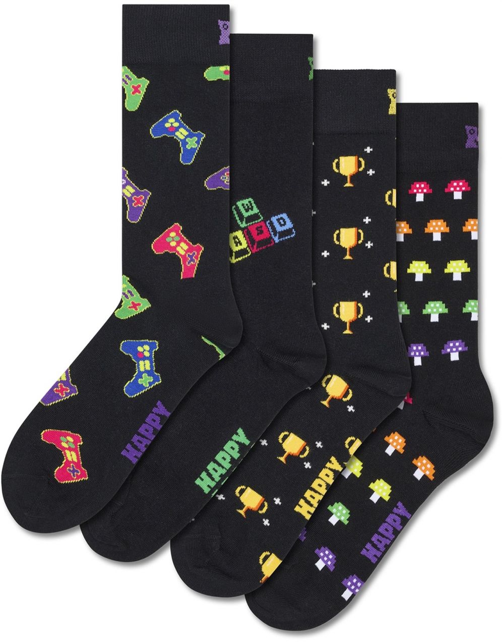 Happy Socks Ponožky 'Gamer'  žltá / limetová / ružová / čierna
