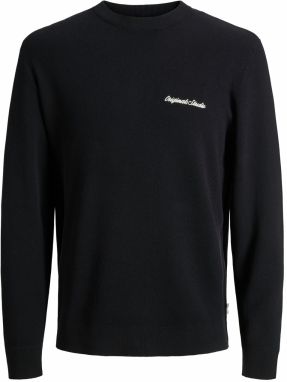 JACK & JONES Sveter 'JORNORREBRO'  čierna / biela