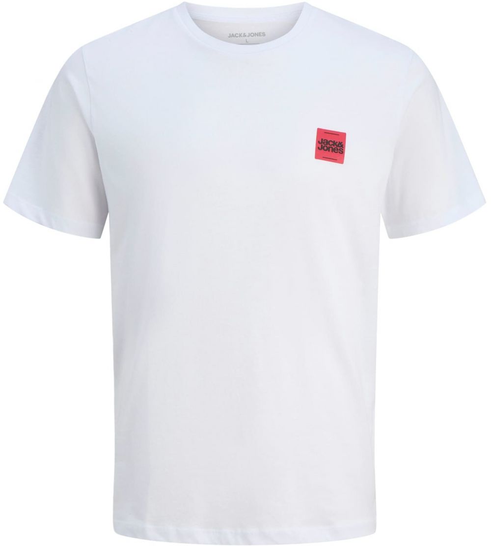 JACK & JONES Tričko 'JJBrandy'  svetločervená / čierna / biela