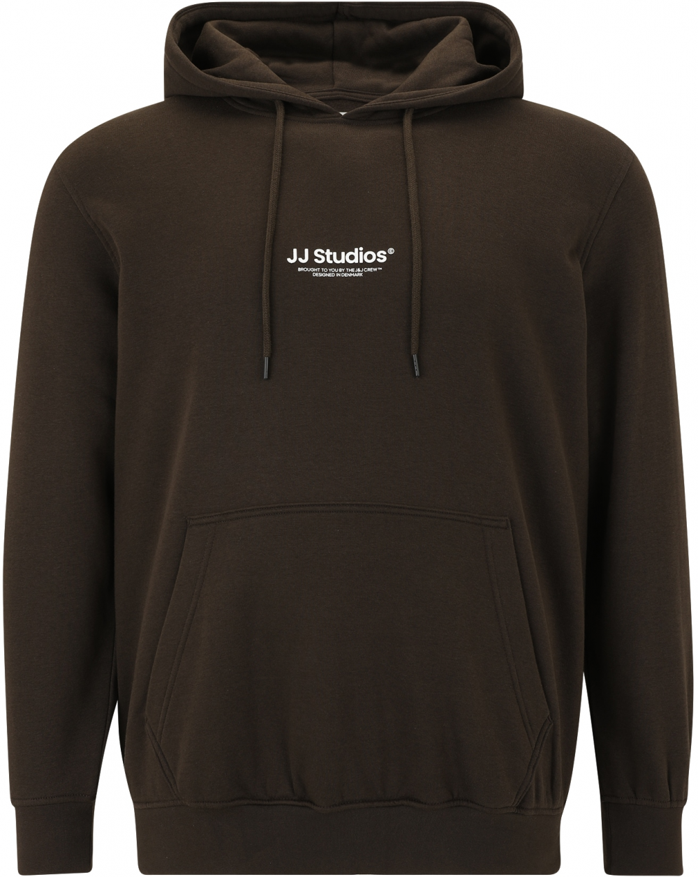 Jack & Jones Plus Mikina 'JJESOHO'  hnedá / biela