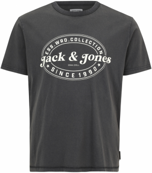 JACK & JONES Tričko  čierna / šedobiela