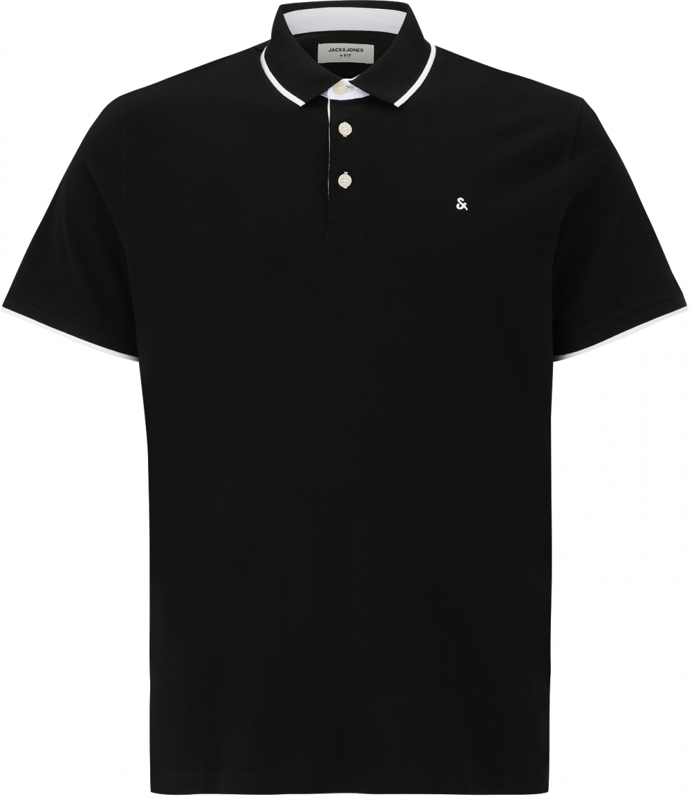 Jack & Jones Plus Tričko 'JJEPAULOS'  čierna / biela