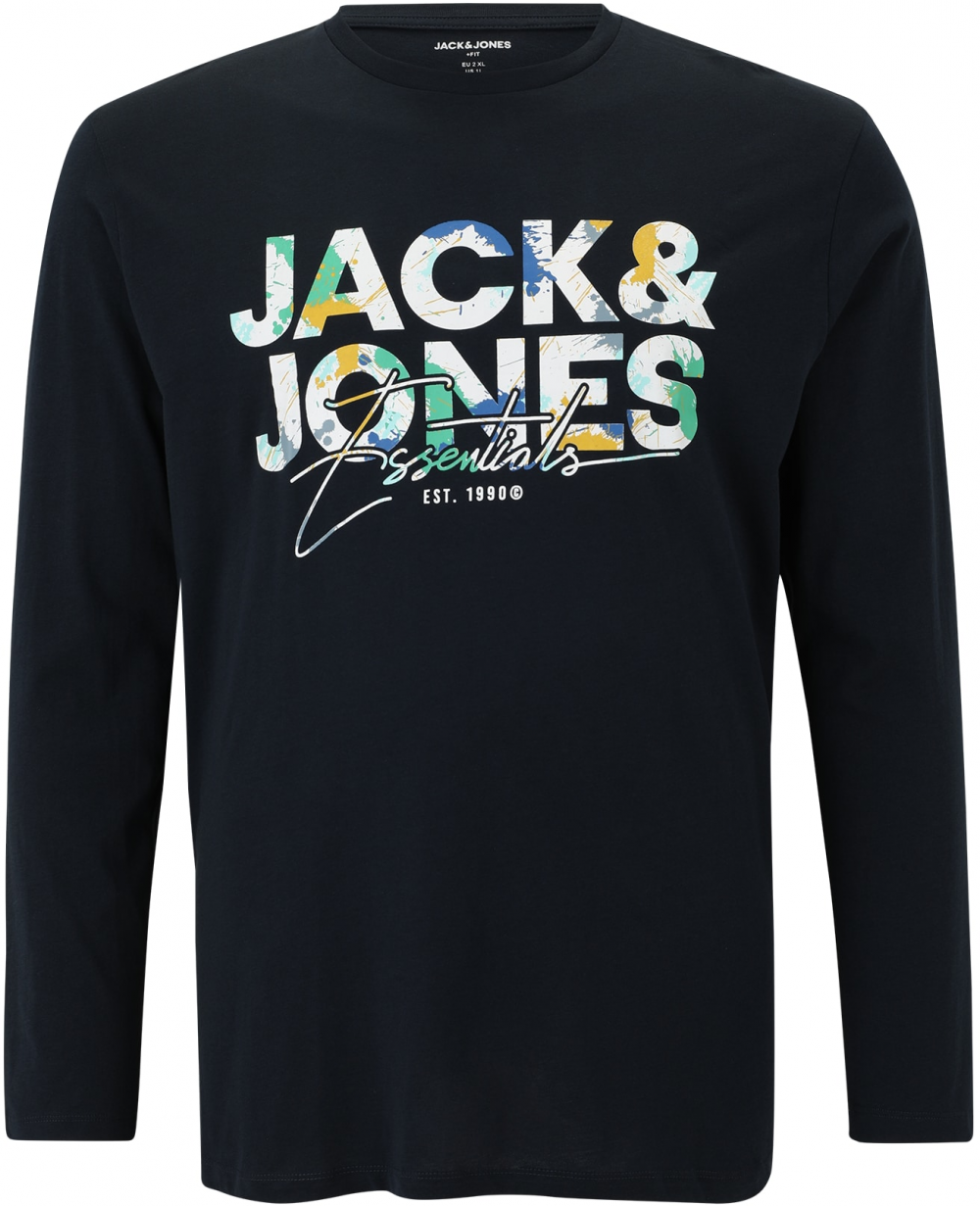 Jack & Jones Plus Tričko 'JJGEPLAS'  tmavomodrá / medová / mätová / biela