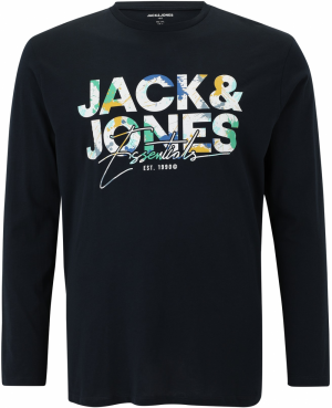 Jack & Jones Plus Tričko 'JJGEPLAS'  tmavomodrá / medová / mätová / biela