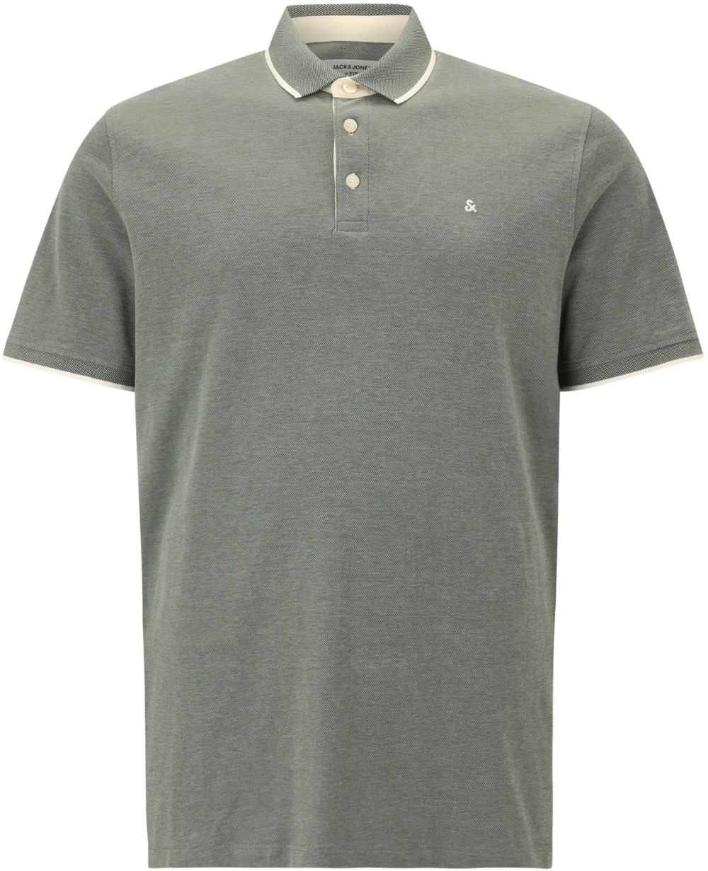 Jack & Jones Plus Tričko 'JJEPAULOS'  piesková / tmavozelená