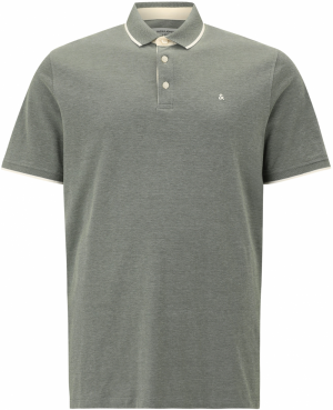 Jack & Jones Plus Tričko 'JJEPAULOS'  piesková / tmavozelená
