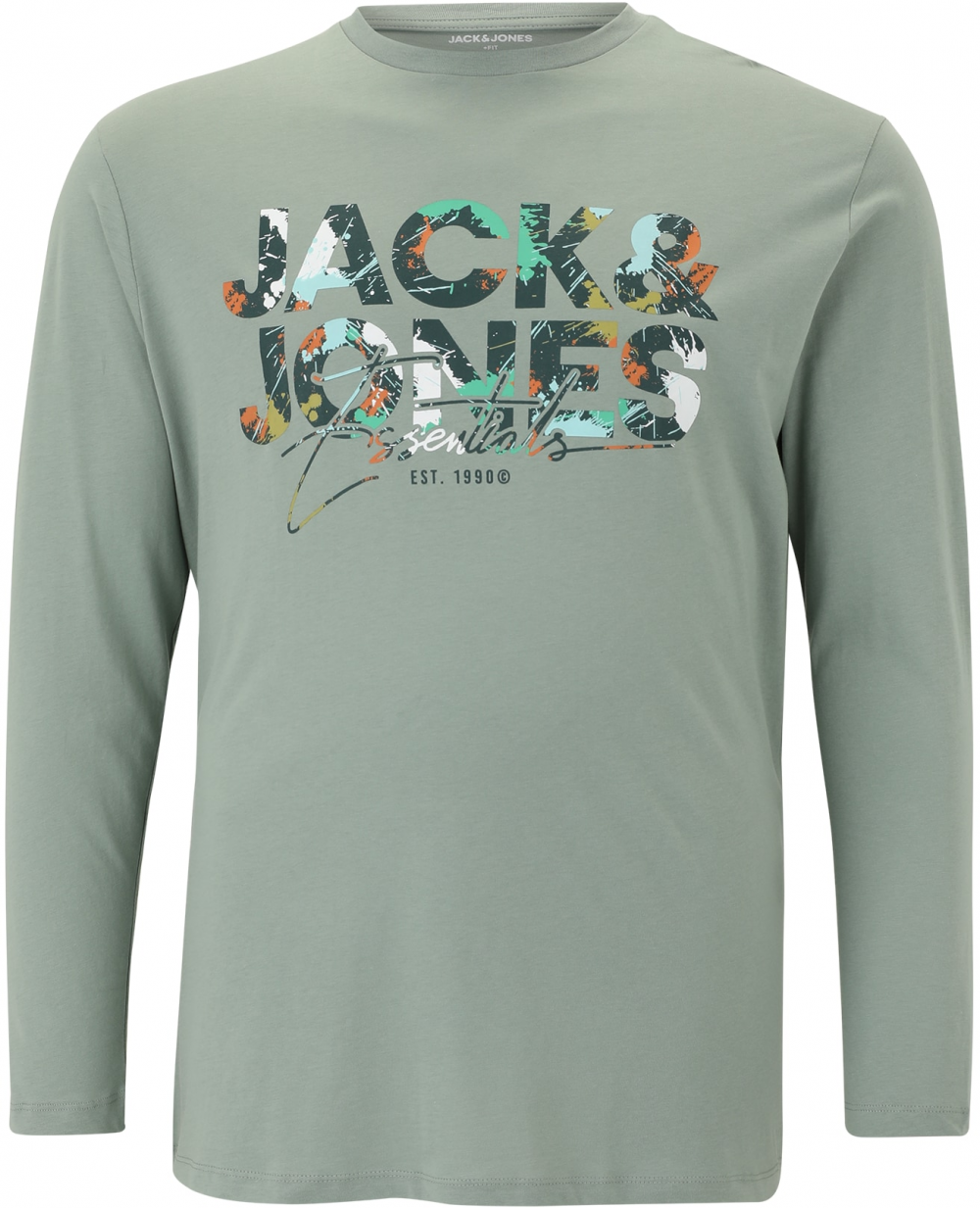 Jack & Jones Plus Tričko 'JJGEPLAS'  hnedá / zelená / pastelovo zelená / biela