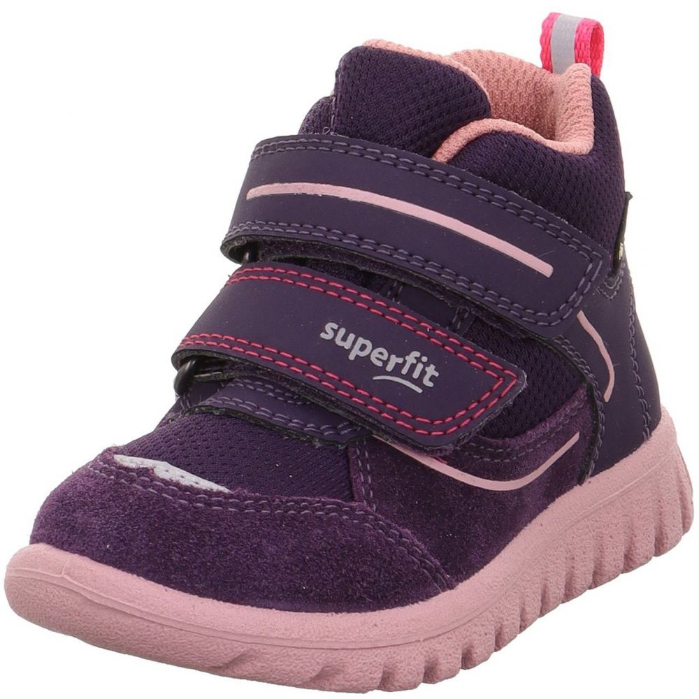 SUPERFIT Čižmy 'SPORT7 MINI'  sivá / fialová / staroružová