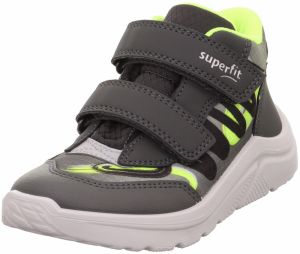 SUPERFIT Tenisky 'KICKS'  sivá / svetlosivá / jablková / čierna