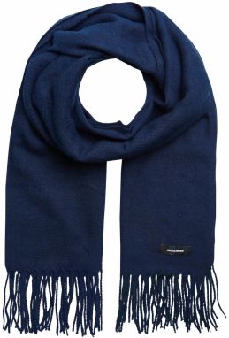 JACK & JONES Šál 'Solid'  námornícka modrá / čierna / biela