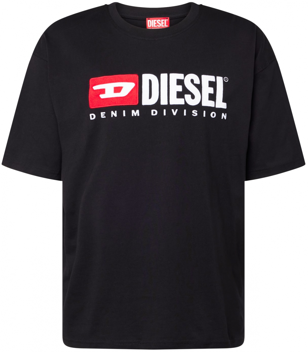 DIESEL Tričko 'T-Boxt-Div'  červená / čierna / šedobiela