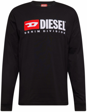 DIESEL Tričko 'T-BOXT-LS-DIV'  červená / čierna / biela