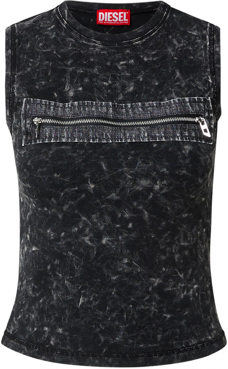 DIESEL Top 'T-ARTED'  čierna melírovaná