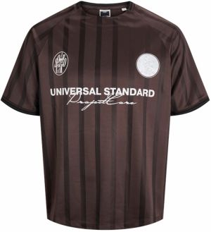 JACK & JONES Tričko  tmavohnedá / čierna / biela