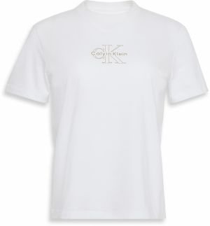 Calvin Klein Jeans Tričko 'CLASSIC'  zlatá / biela