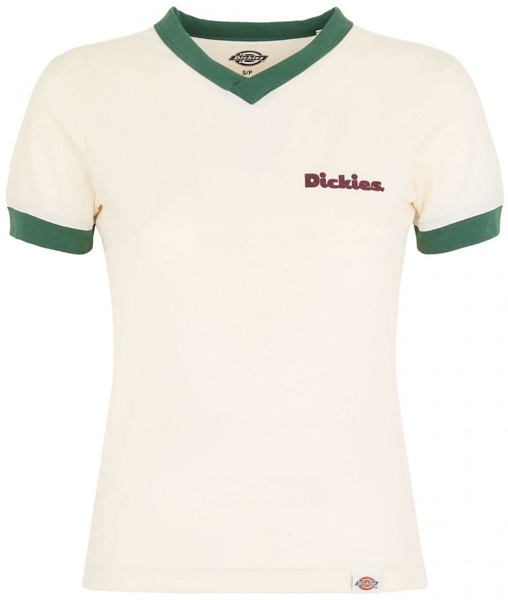 DICKIES Tričko 'Slayden Ringer'  svetlobéžová / jedľová