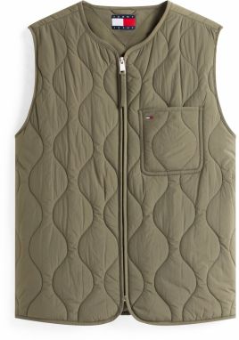 Tommy Jeans Vesta  námornícka modrá / kaki / červená / biela