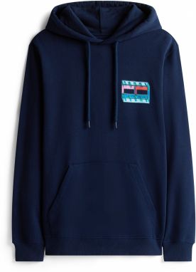Tommy Jeans Mikina  modrá / námornícka modrá / tmavozelená / červená