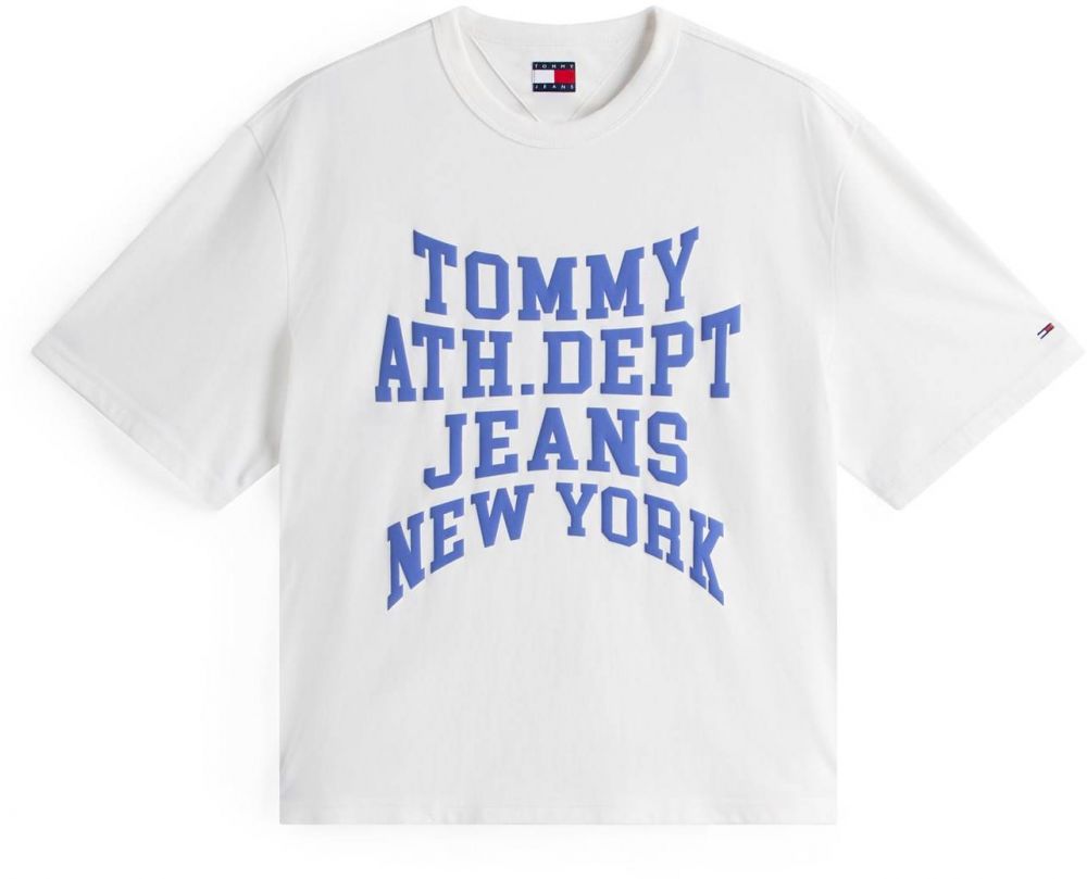 Tommy Jeans Tričko '90S VARSITY'  nebielená / modrá