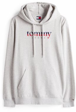 Tommy Jeans Mikina 'DNA'  námornícka modrá / sivá melírovaná / červená / biela