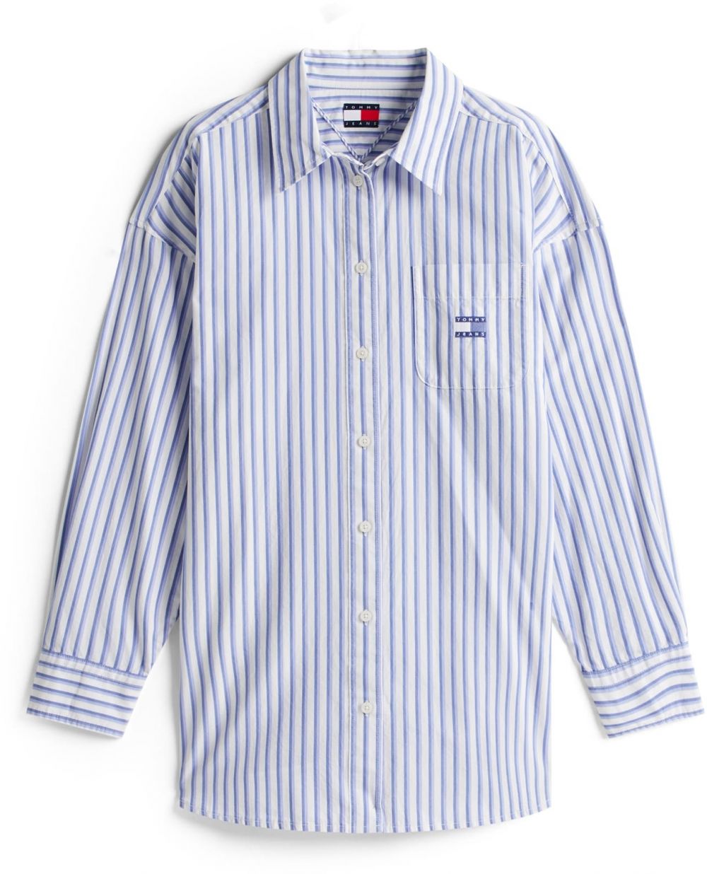 Tommy Jeans Blúzka  modrá / modrosivá / biela