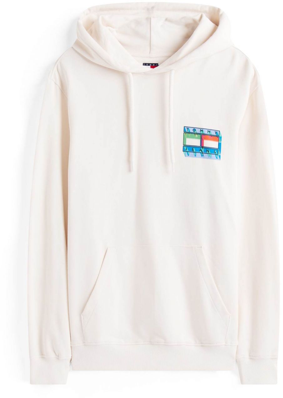 Tommy Jeans Mikina  azúrová / svetlozelená / oranžová / prírodná biela