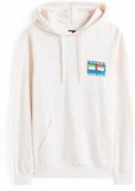Tommy Jeans Mikina  azúrová / svetlozelená / oranžová / prírodná biela