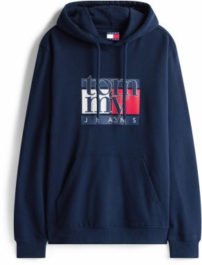 Tommy Jeans Mikina  námornícka modrá / tmavočervená / biela