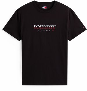 Tommy Jeans Tričko  vínovo červená / čierna / biela