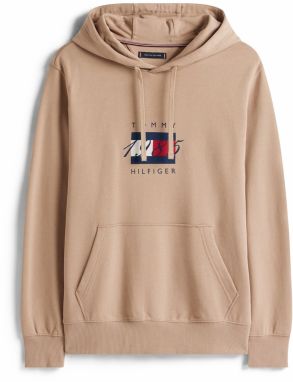 TOMMY HILFIGER Mikina  béžová / námornícka modrá / červená / biela
