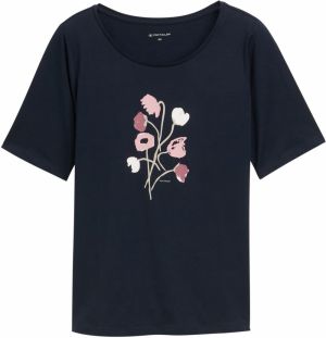 Tom Tailor Women + Tričko  tmavomodrá / pastelovo zelená / ružová / purpurová