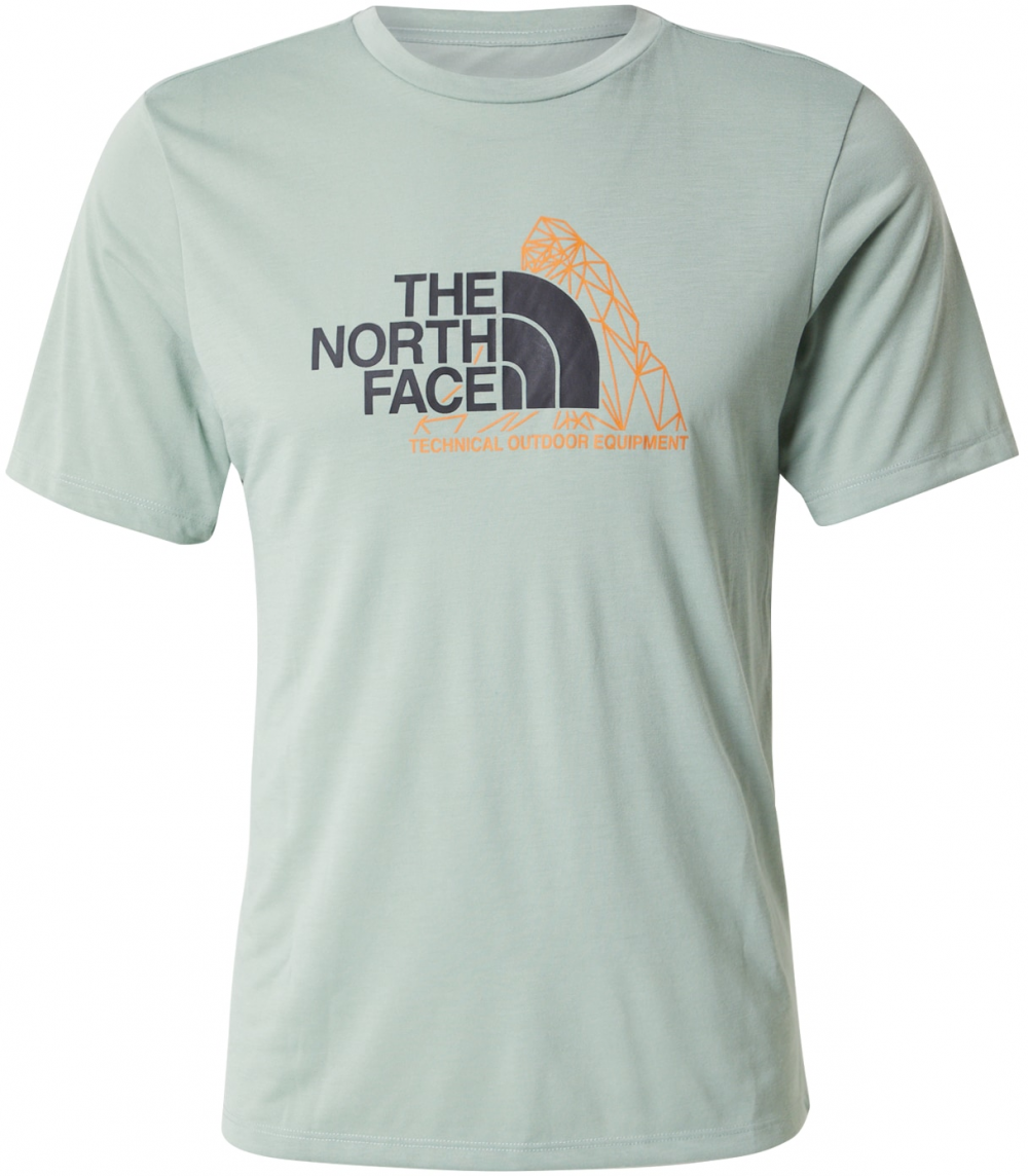 THE NORTH FACE Funkčné tričko 'MOUNTAIN FOUNDATION'  pastelovo zelená / oranžová / čierna