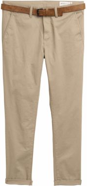 TOM TAILOR DENIM Chino nohavice  béžová / koňaková
