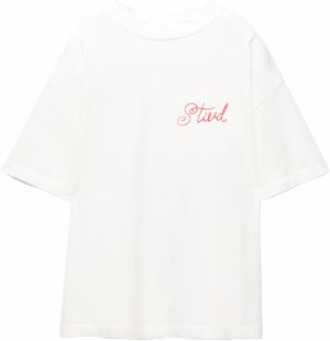 Pull&Bear Tričko 'TARTA'  svetlosivá / čerešňová / biela