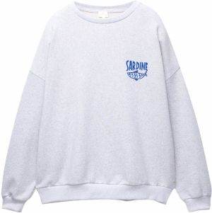 Pull&Bear Mikina 'PACIFIC SARDINE'  enciánová / sivá melírovaná
