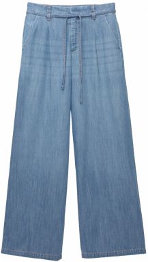Pull&Bear Plisované rifle  modrá denim