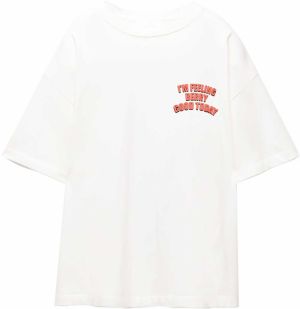 Pull&Bear Tričko  hnedá / zelená / brusnicová / biela
