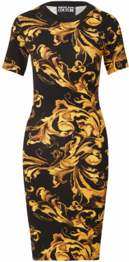 Versace Jeans Couture Šaty  hnedá / tmavožltá / čierna