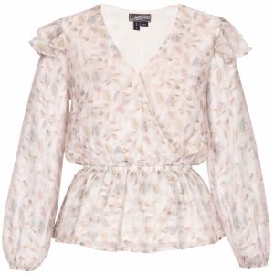DreiMaster Vintage Blúzka  modrá / svetlohnedá / biela