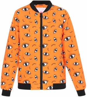 MYMO Prechodná bunda  oranžová / čierna / biela